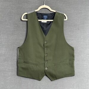 Cayson Vest L Suit Olive Green Hickory Stripe Waistcoat Handcrafted USA Classic‎